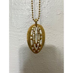 Unbranded Necklace Goldtone Bead chain with Leaf Look Pendant